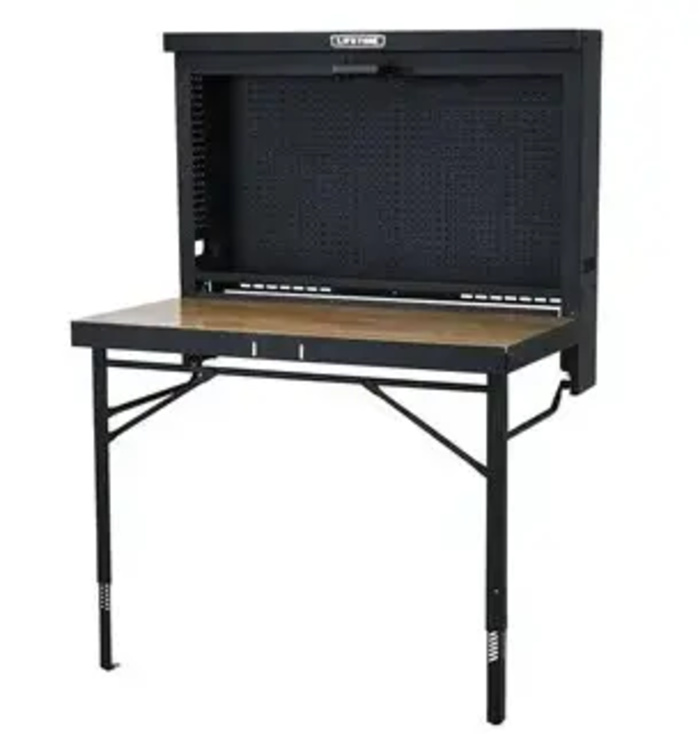 Lifetime Wall-Mounted Tool Storage Folding Work Table