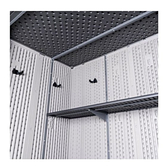 Lifetime Utility Shed Lockable Doors, Wall Shelf and Hooks Included!