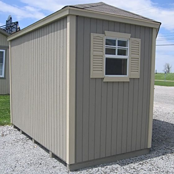 From panels to perfection - the Classic Five Corner Shed completed, showcasing its space-saving design