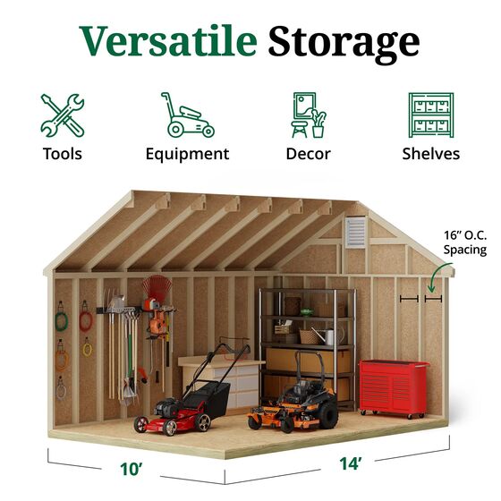 Colonial Williamsburg Shed - Interior Storage