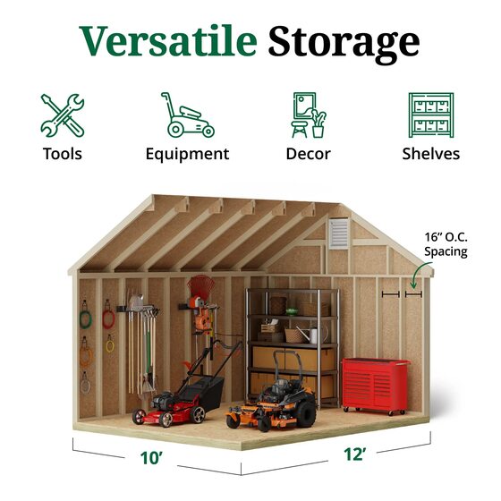 Colonial Williamsburg Shed - Interior Storage