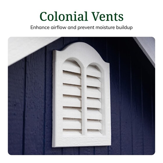 Includes colonial vents to improve airflow and help prevent moisture buildup.