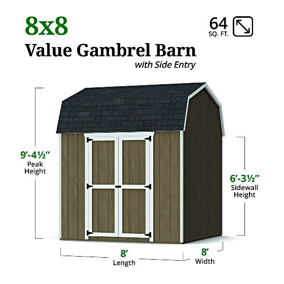 Value Gambrel 6' Barn Shed - Measurements