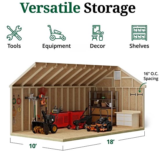 Little Cottage Colonial Williamsburg Shed - Interior