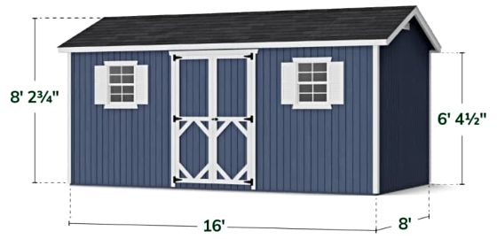 Classic Workshop Shed - Measurements