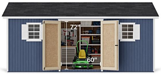Pre-Assembled & Secure Double Doors with Flexible Placement