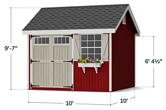 Colonial Pinehurst Shed - Measurements