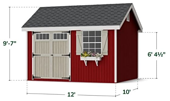 Colonial Pinehurst Shed - Measurements