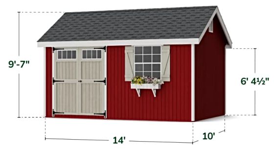 Colonial Pinehurst Shed - Measurements