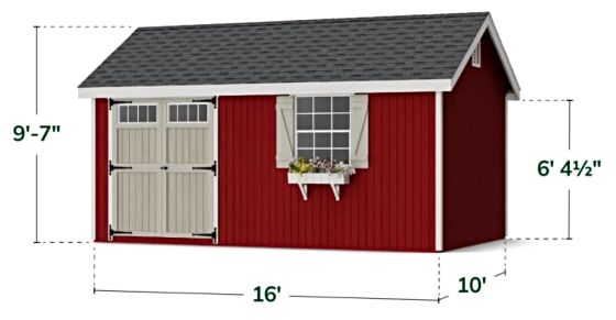 Colonial Pinehurst Shed - Measurements