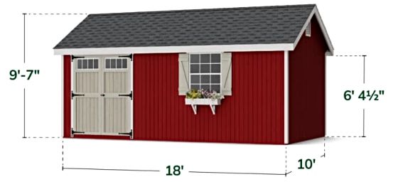 Colonial Pinehurst Shed - Measurements