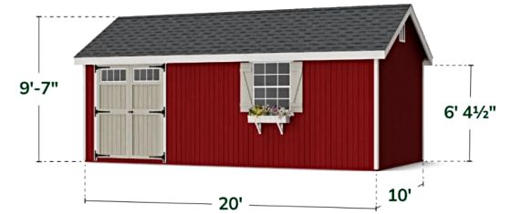 Colonial Pinehurst Shed - Measurements