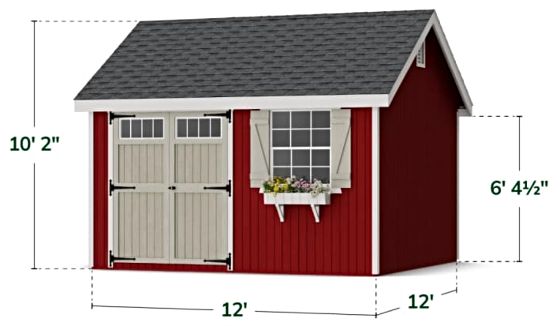 Colonial Pinehurst Shed - Measurements