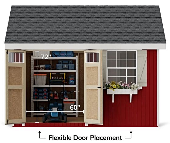 Pre-Assembled Double Doors with Transom Windows & Flexible Placement