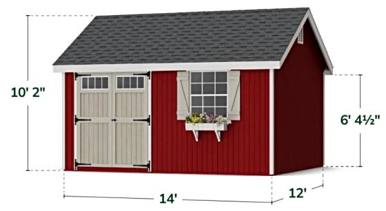 Colonial Pinehurst Shed - Measurements