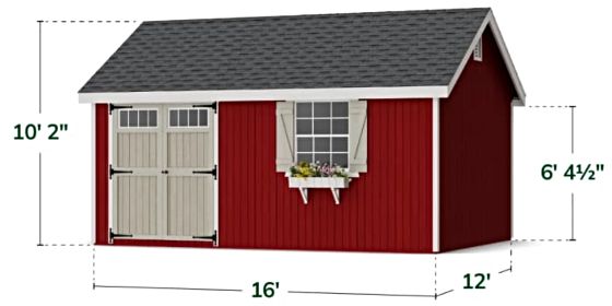 Colonial Pinehurst Shed - Measurements