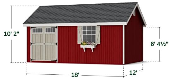 Colonial Pinehurst Shed - Measurements