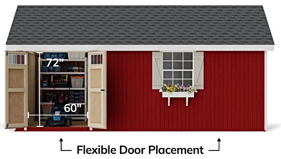 Pre-Assembled Double Doors with Transom Windows & Flexible Placement