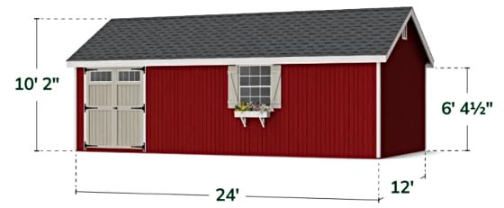 Colonial Pinehurst Shed - Measurements