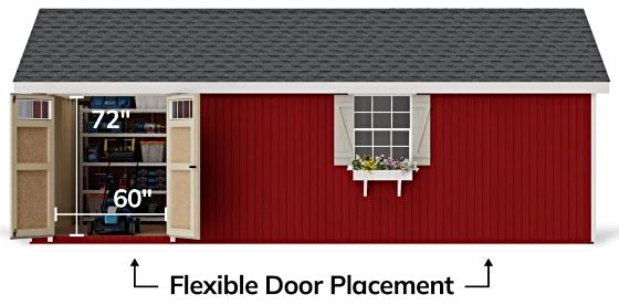 Pre-Assembled Double Doors with Transom Windows & Flexible Placement