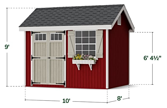 Colonial Pinehurst Shed - Measurements
