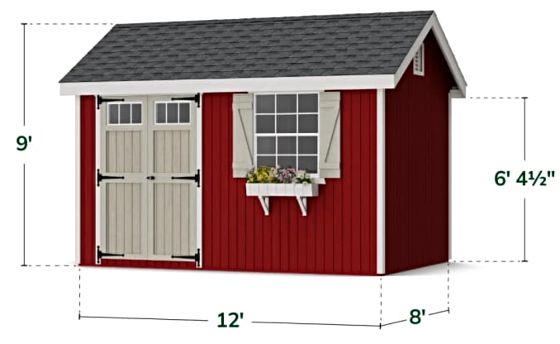Colonial Pinehurst Shed - Measurements