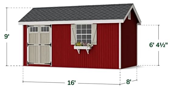 Colonial Pinehurst Shed - Measurements