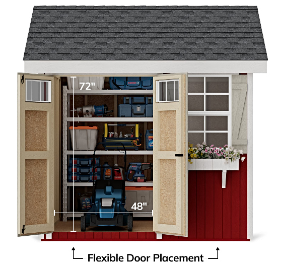 Pre-Assembled Double Doors with Transom Windows & Flexible Placement