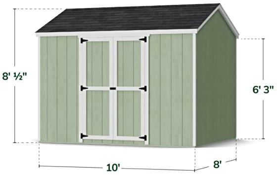Value Gable Shed with Side Entry - Measurements