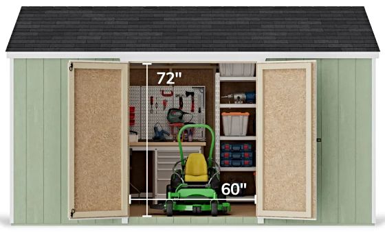 Pre-Assembled Double Doors with Metal Latch & 2x3 Bracing