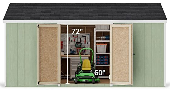 Pre-Assembled Double Doors with Metal Latch & 2x3 Bracing