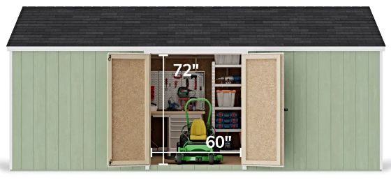 Pre-Assembled Double Doors with Metal Latch & 2x3 Bracing
