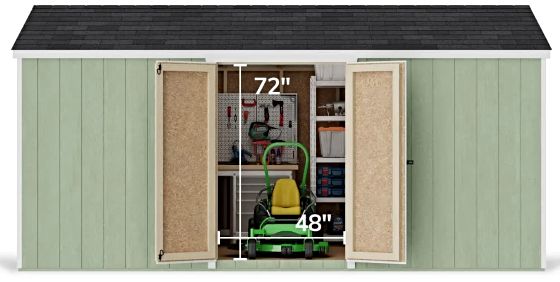 Pre-Assembled Double Doors with Metal Latch & 2x3 Bracing
