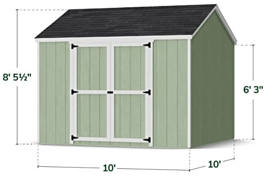 Value Gable Shed with Side Entry - Measurements