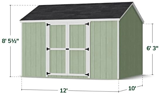 Value Gable Shed with Side Entry - Measurements