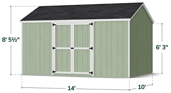 Value Gable Shed with Side Entry - Measurements