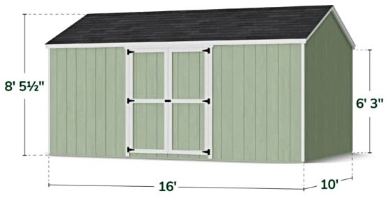 Value Gable Shed with Side Entry - Measurements