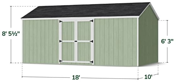 Value Gable Shed with Side Entry - Measurements