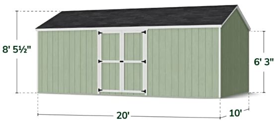 Value Gable Shed with Side Entry - Measurements