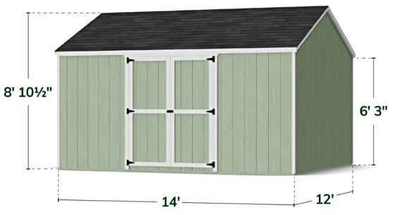 Value Gable Shed with Side Entry - Measurements