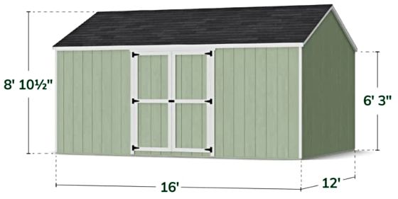 Value Gable Shed with Side Entry - Measurements