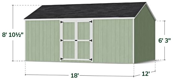 Value Gable Shed with Side Entry - Measurements