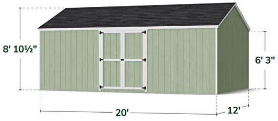 Value Gable Shed with Side Entry - Measurements