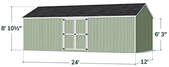 Value Gable Shed with Side Entry - Measurements