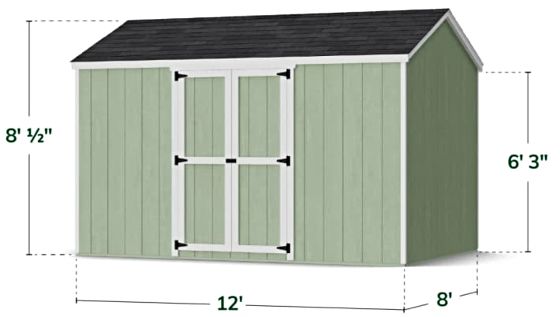 Value Gable Shed with Side Entry - Measurements