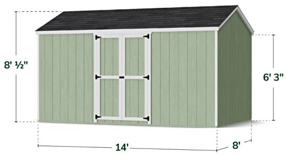 Value Gable Shed with Side Entry - Measurements