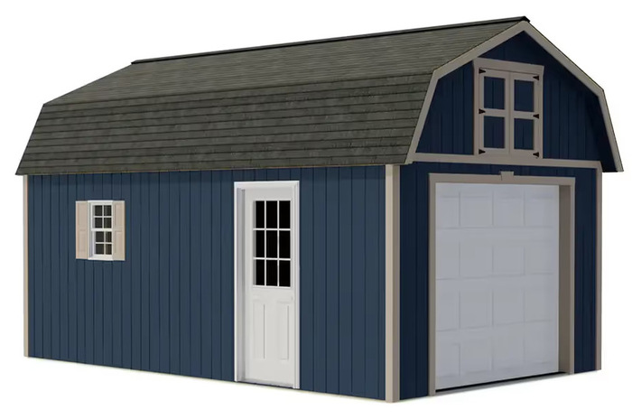 Best Barns Maker's Loft 12x16 Standard Garage Wood Shed Kit