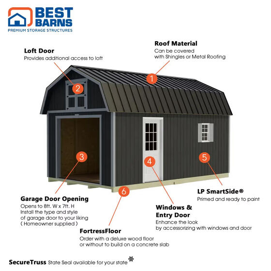 Maker's Loft XL Garage shed Features