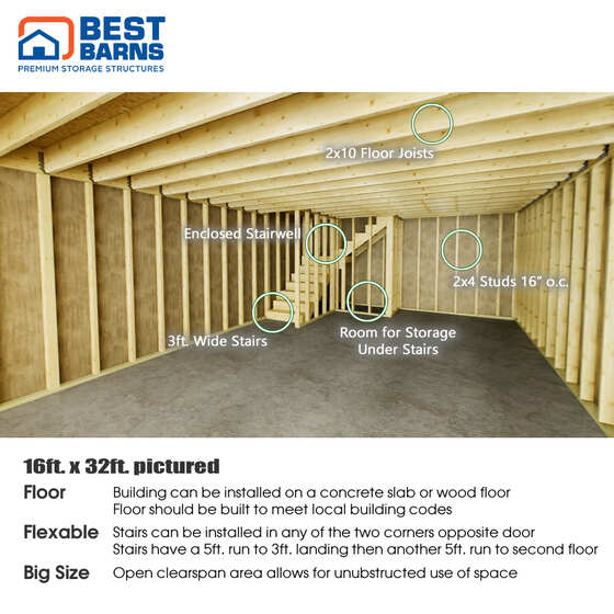 Maker's Loft XL Garage shed 1st Floor Interior