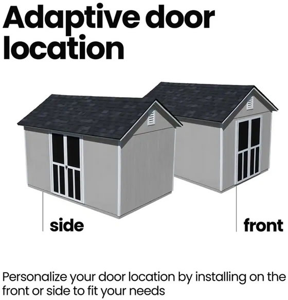 Handy Home Meridian Shed Adaptive Doors Can Be Installed On Eave Or Gable Sides